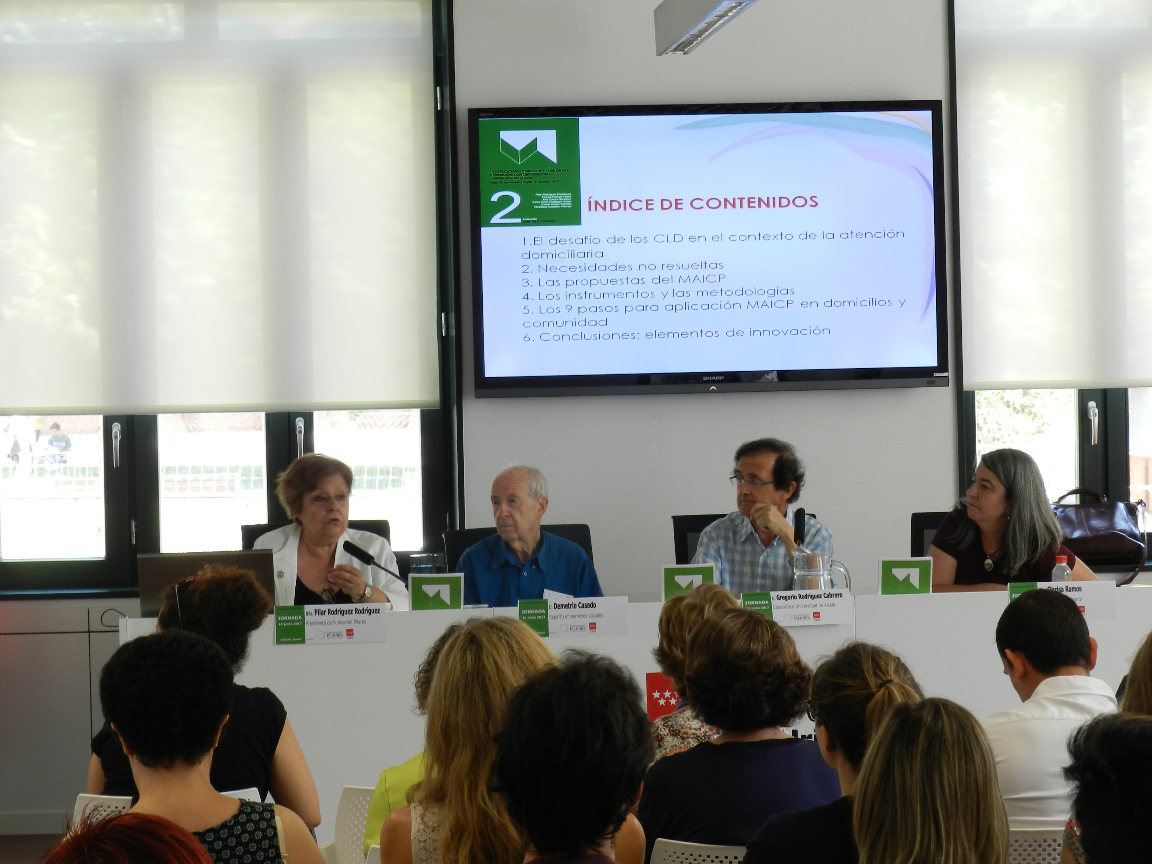 Pilar Rodríguez, Demetrio Casado, Gregorio Rodríguez Cabrero y Clarisa Ramos